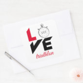 Sticker Carré J'aime le triathlon (Enveloppe)