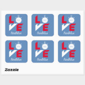 Sticker Carré J'aime le triathlon (Feuille)