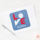 Sticker Carré J'aime le triathlon (Enveloppe)