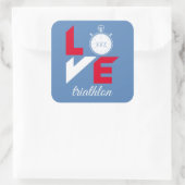 Sticker Carré J'aime le triathlon (Sac)