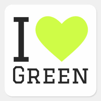 Sticker Carré J'aime le vert