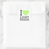 Sticker Carré J'aime le vert clair (Sac)