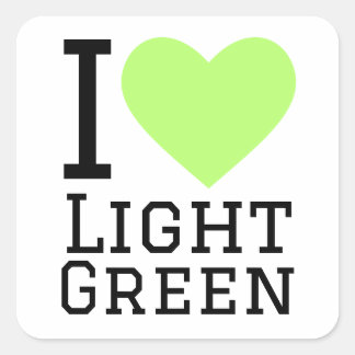 Sticker Carré J'aime le vert clair