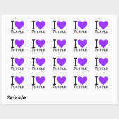 Sticker Carré J'aime le violet (Feuille)