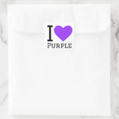 Sticker Carré J'aime le violet (Sac)