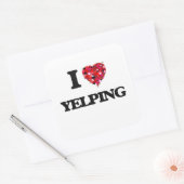 Sticker Carré J'aime le yelping (Enveloppe)