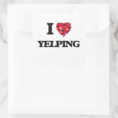 Sticker Carré J'aime le yelping (Sac)