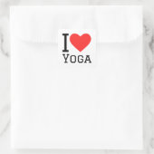 Sticker Carré J'aime le yoga (Sac)