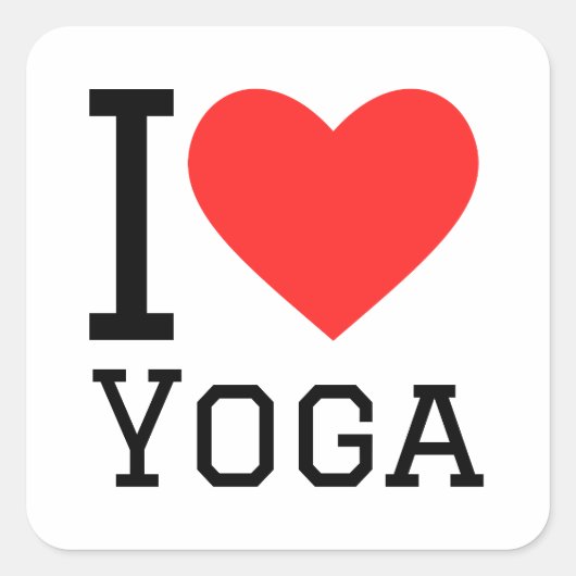 Sticker Carré J'aime le yoga (Devant)