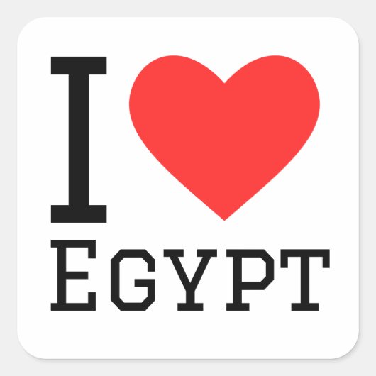 Sticker Carré J'aime l'egypte (Devant)
