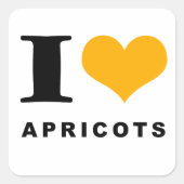 Sticker Carré J'aime les abricots (Devant)