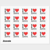 Sticker Carré J'aime les applications (Feuille)