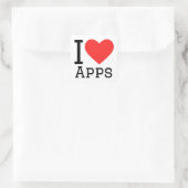 Sticker Carré J'aime les applications (Sac)