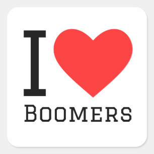 Sticker Carré J'aime les boomers