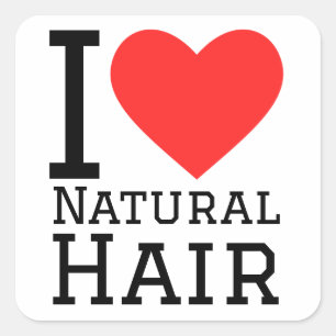 Sticker Carré J'aime les cheveux naturels