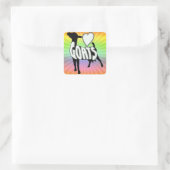 STICKER CARRÉ J'AIME LES CHÈVRES LOGO ICON (Sac)