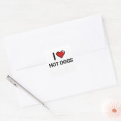 Sticker Carré J'Aime Les Chiens Chauds (Enveloppe)