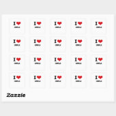 Sticker Carré J'aime les Chouettes (Feuille)