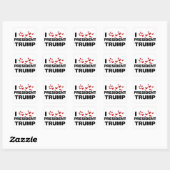 Sticker Carré J'aime les coeurs du président Trump (Feuille)