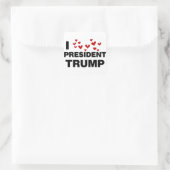 Sticker Carré J'aime les coeurs du président Trump (Sac)