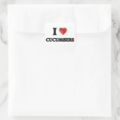 Sticker Carré J'aime les concombres (Sac)