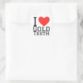 Sticker Carré J'aime les dents d'or (Sac)