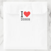 Sticker Carré J'aime les doris (Sac)