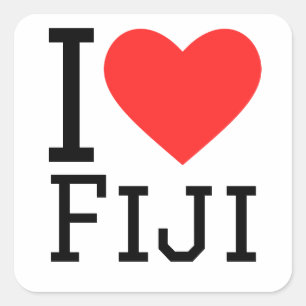 Sticker Carré J'aime les fiji