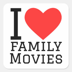 Sticker Carré J'aime les films familiaux