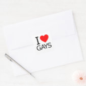 Sticker Carré J'Aime Les Gays (Enveloppe)