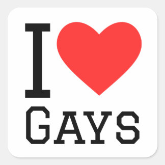 Sticker Carré J'aime les gays