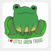 Sticker Carré J'aime les grenouilles (Devant)