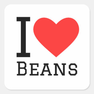 Sticker Carré J'aime les haricots