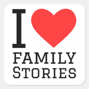 Sticker Carré J'aime les histoires familiales