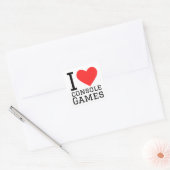 Sticker Carré J'aime les jeux de console (Enveloppe)