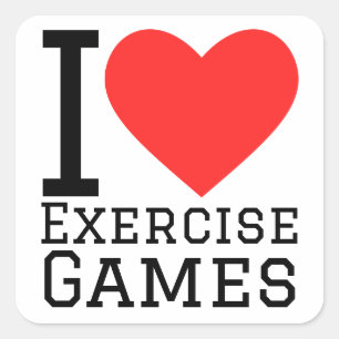 Sticker Carré J'aime les jeux d'exercices