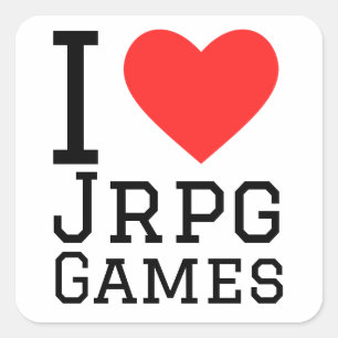 Sticker Carré J'aime les jeux jrpg