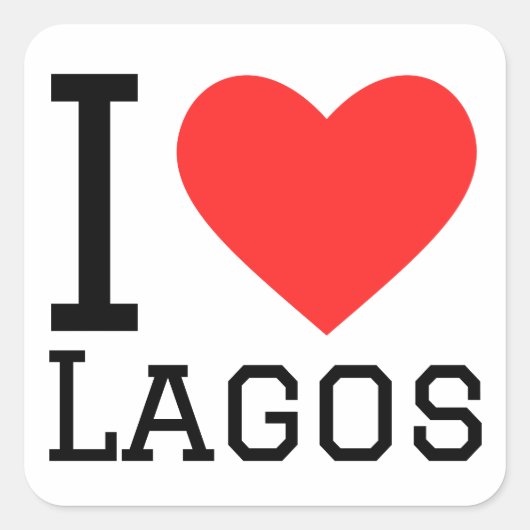 Sticker Carré J'aime les lagos (Devant)
