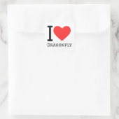 Sticker Carré J'aime les libellules (Sac)