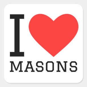 Sticker Carré J'aime les maçons