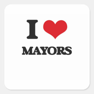 Sticker Carré J'aime les maires