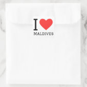 Sticker Carré J'aime les maldives (Sac)