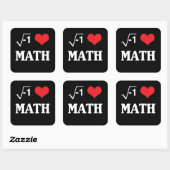 Sticker Carré J'aime les maths (Feuille)