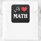 Sticker Carré J'aime les maths (Sac)