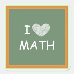 Sticker Carré J'aime les maths