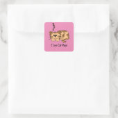 Sticker Carré J'Aime Les Naps De Chat, (Sac)
