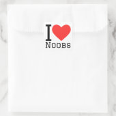 Sticker Carré J'aime les noobs (Sac)