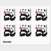Sticker Carré J'aime les pandas (Feuille)