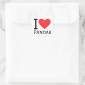 Sticker Carré J'aime les pandas (Sac)