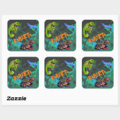 Sticker Carré J'aime les reptiles (Feuille)